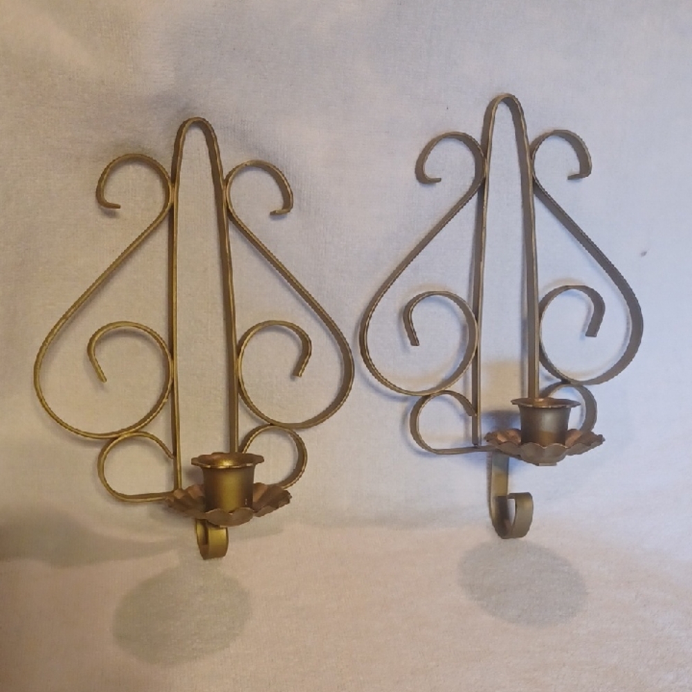 Elegant Gold Wall Sconces Candle Holders